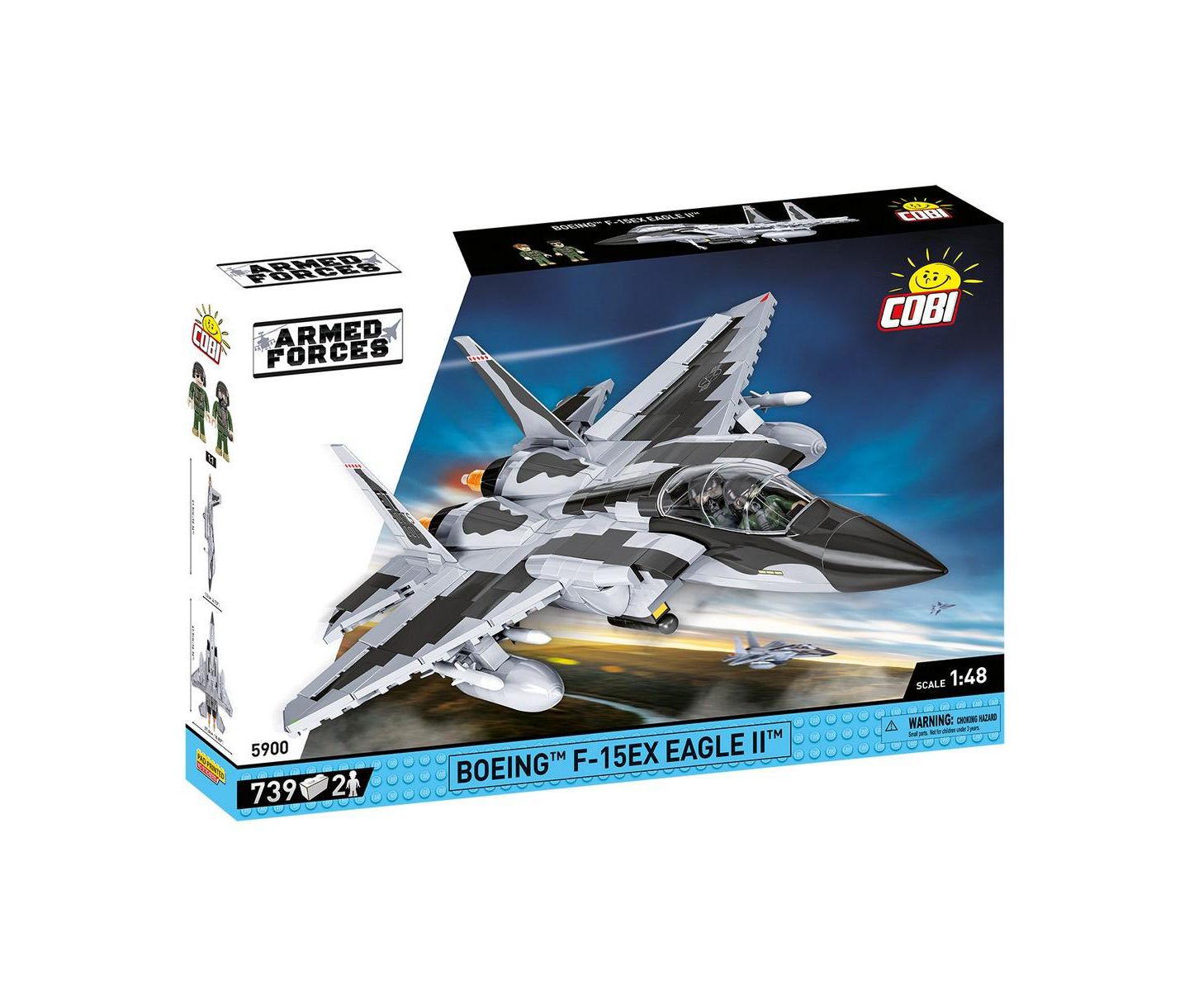 Детский конструктор COBI Armed Forces Boeing F-15EX Eagle II 1:48 Scale 739-Piece Building Set, Ages 8+ — фото 1