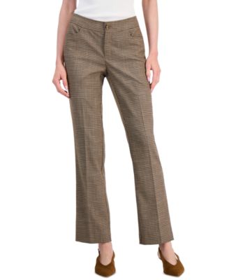 Petite Plaid Bootcut Pants