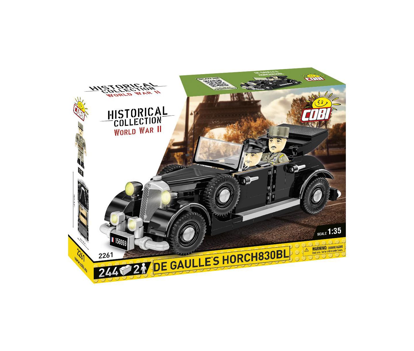 Детский конструктор COBI World War II Historical Collection De Gaulle's Horch830BL 244-Piece Building Set, Ages 7+ — фото 1