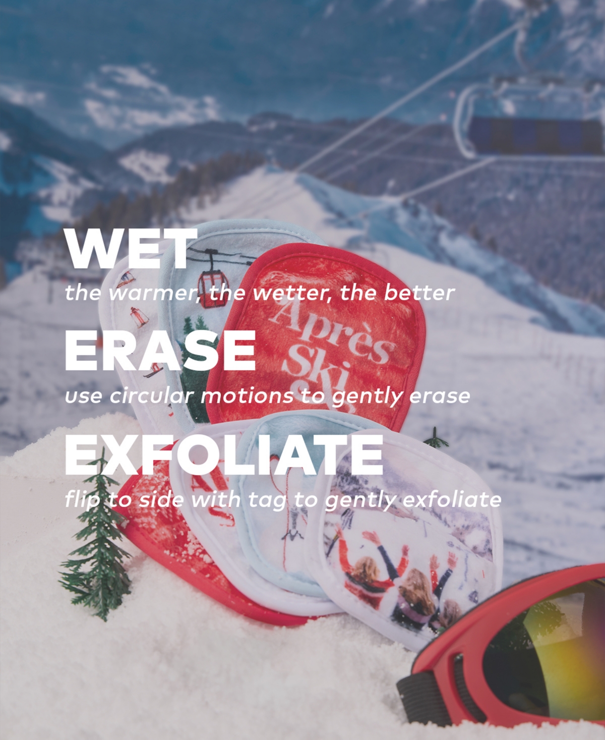 MakeUp Eraser 8-Piece Apres Ski Reusable Makeup Wipe Set