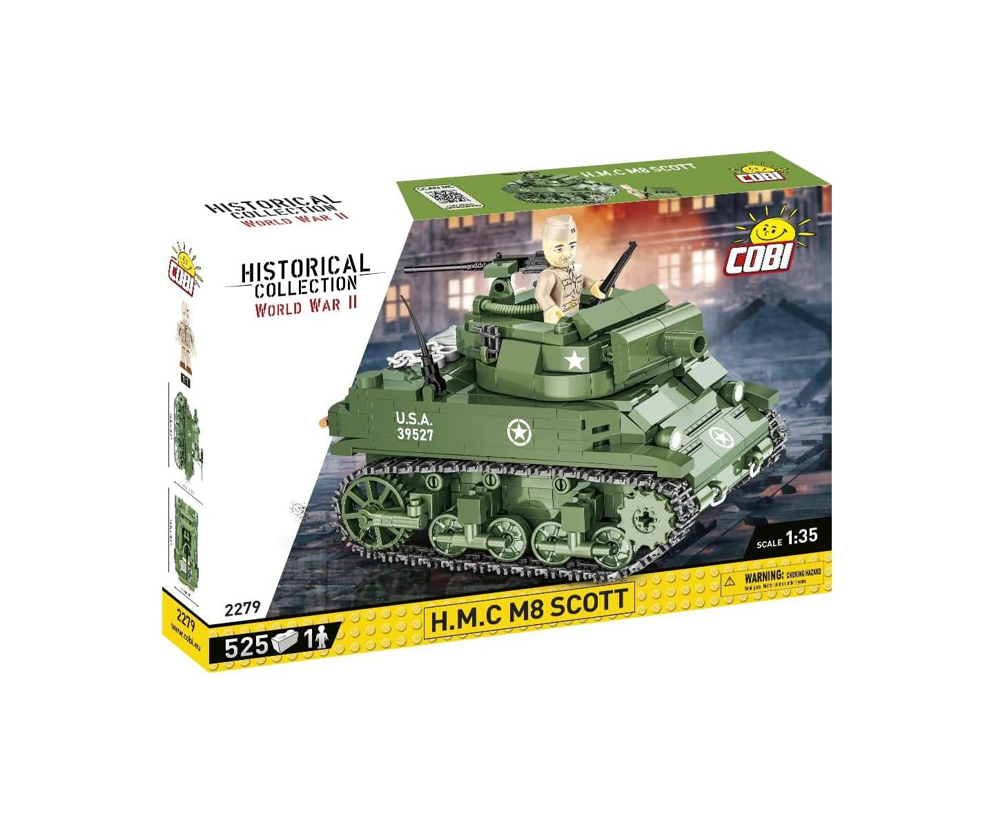 Детский конструктор COBI Historical Collection World War II H.M.C M8 Scott 525-Piece Tank Building Set, Ages 8+ — фото 1
