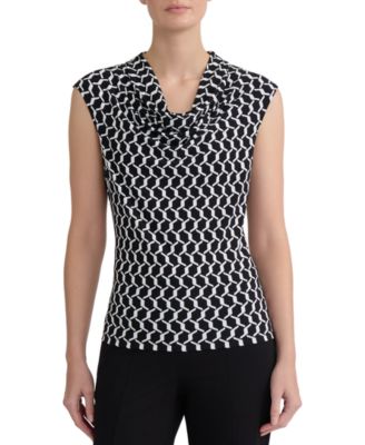 Women's Cowl-Neck Cap-Sleeve Blouse 