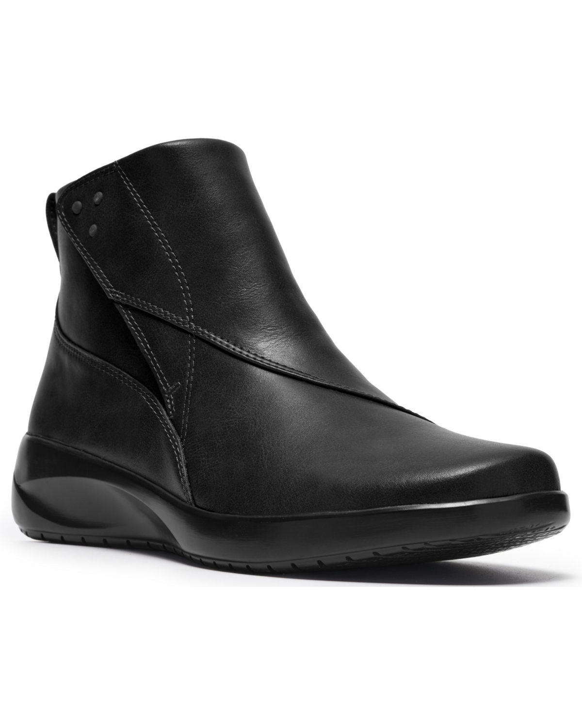 Clarks Women's Kaetlyn Flow Round Toe Booties In Black Leather