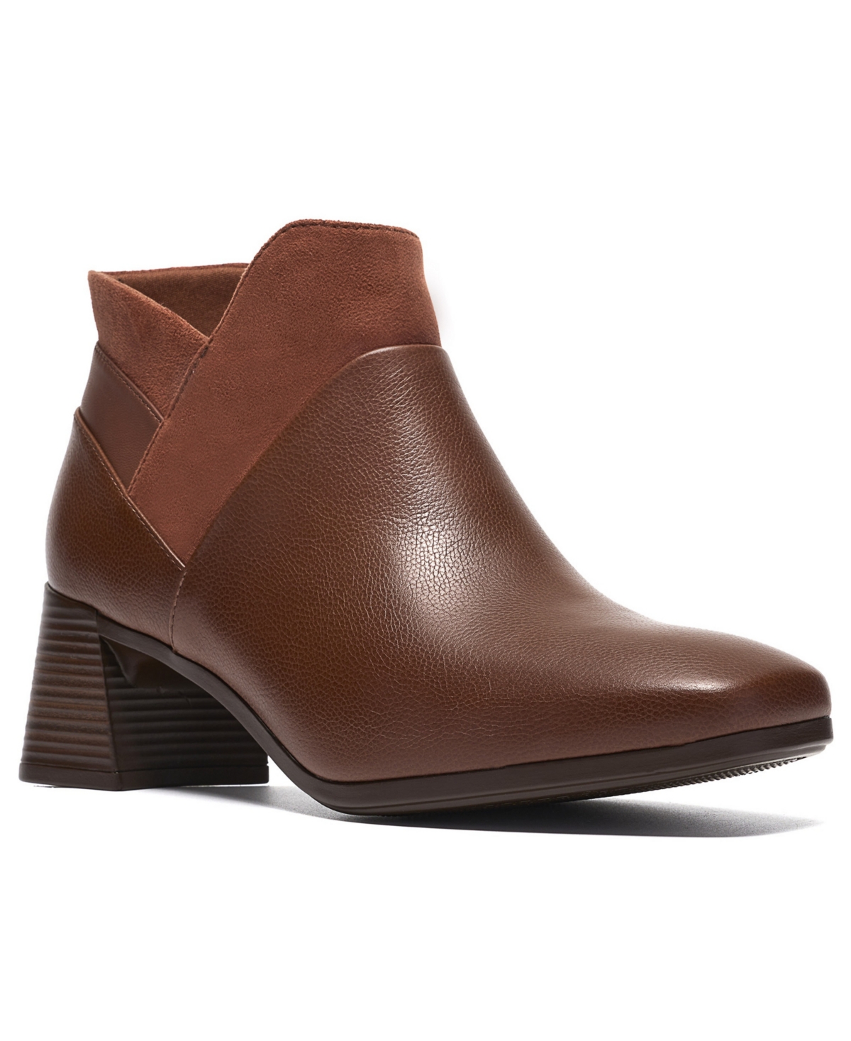 Clarks Women's Marriann Ella Block Heel Booties In British Tan Combo Leather