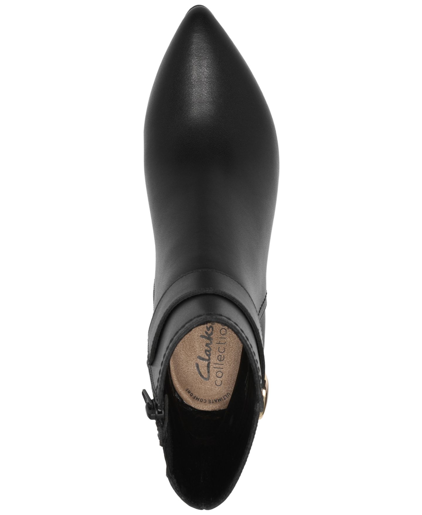 Женские ботинки Clarks Tammitha Nora pointed Toe Booties, цвет: Чёрный кожаный — фото 4