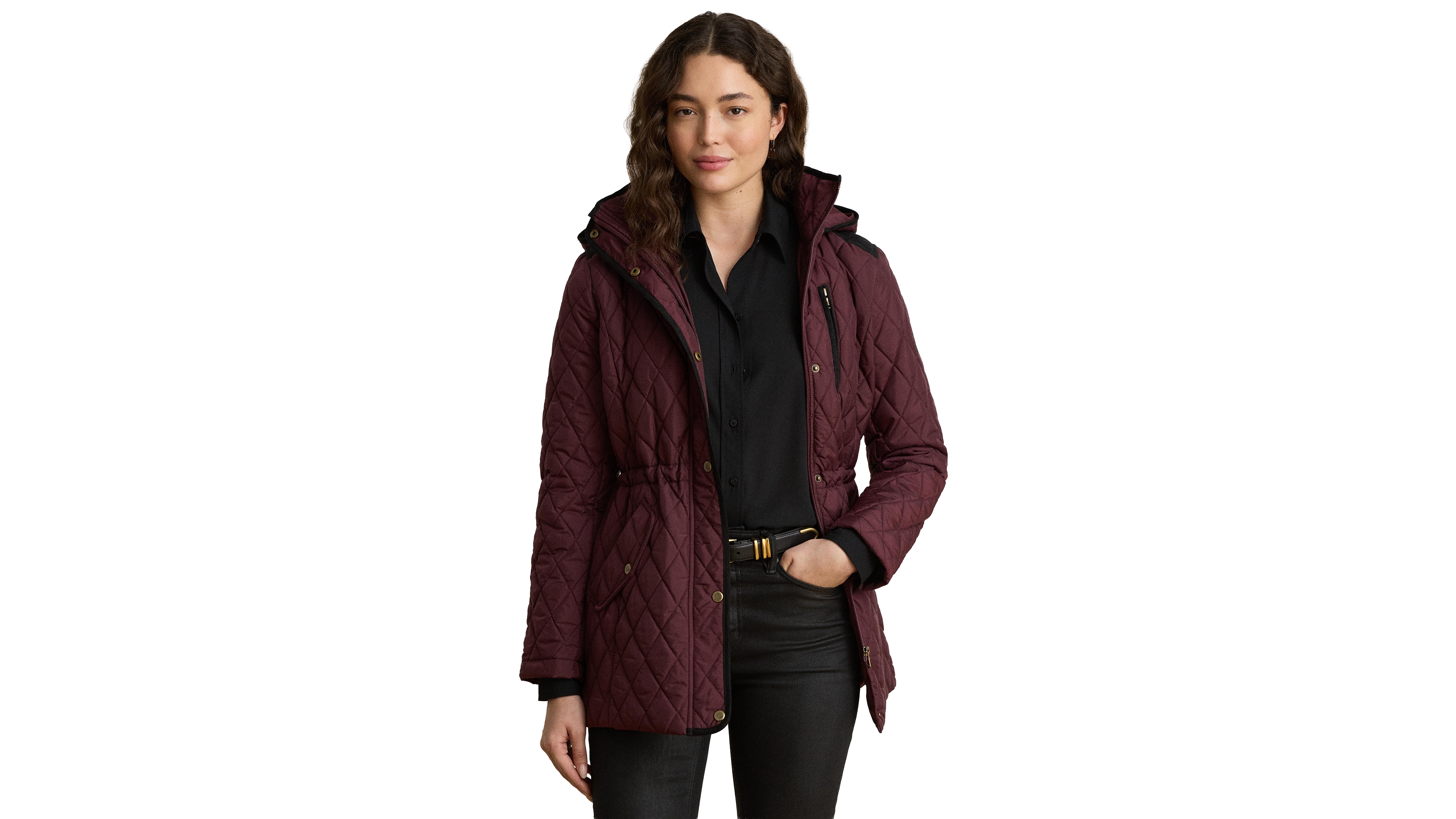 Lauren Ralph Petite Hooded Quilted Anorak Coat