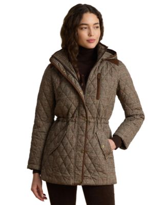 Petite Hooded Utility Quilted Coat