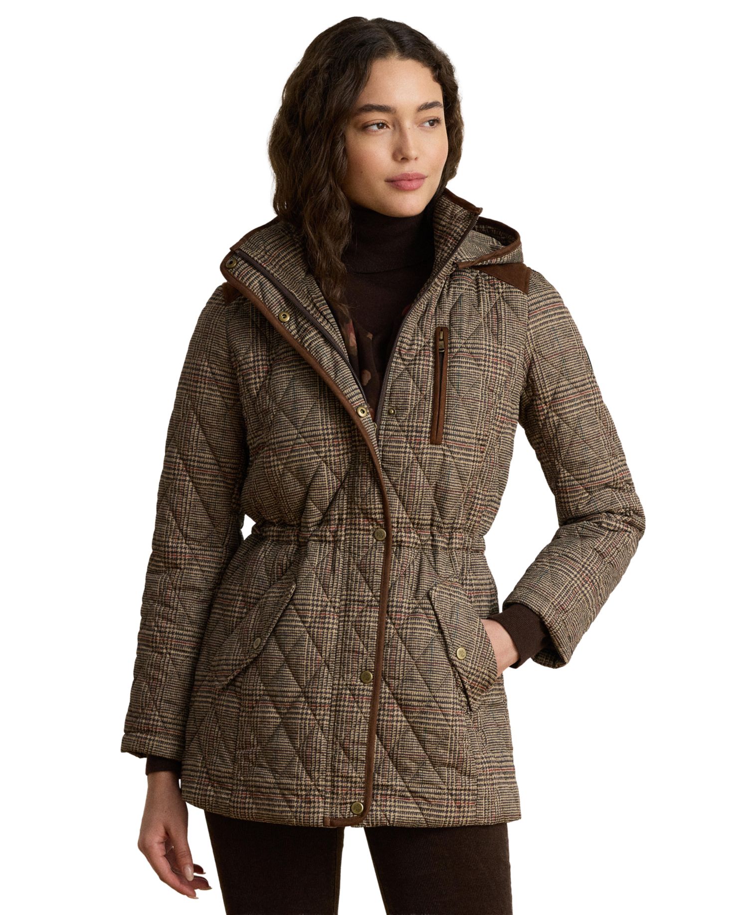 Petite Hooded Quilted Anorak Coat