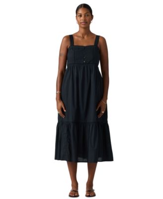 Premium Women's Mimi Square Neck Tiered Midi Dress