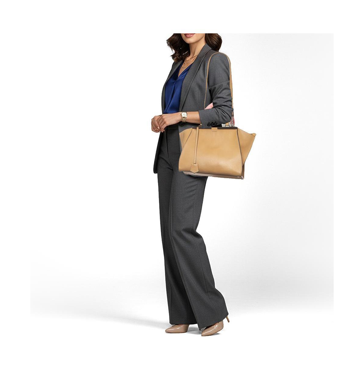 Pre-Owned Fendi Women's Leather Tote with Shearling Handles