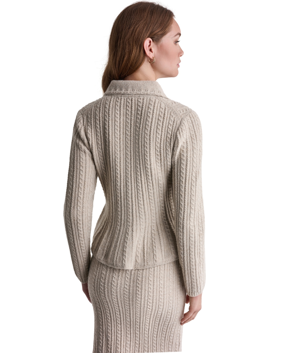 Bcbg Women's Peplum Cable-Knit Cardigan