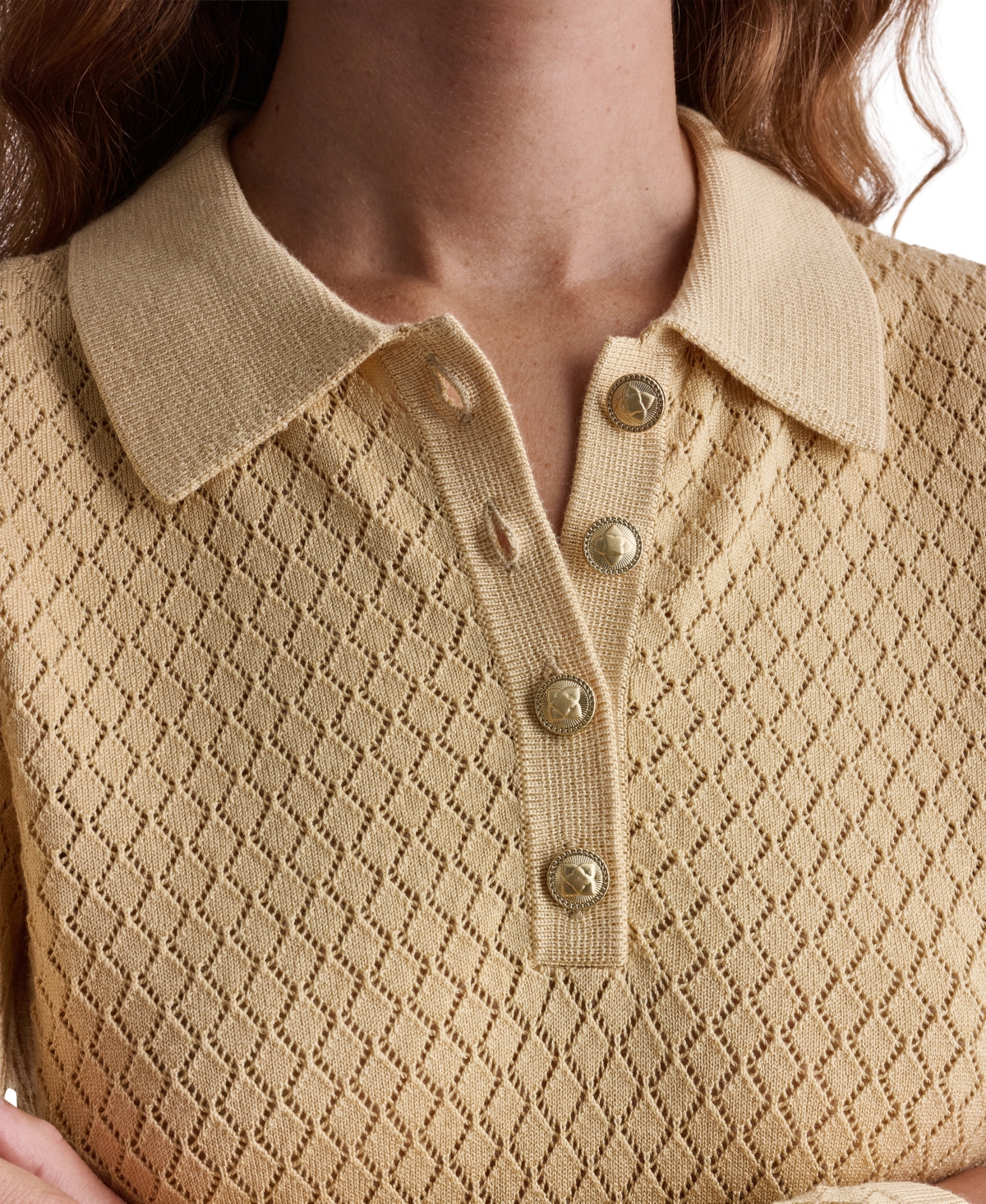 Bcbg Women's Long-Sleeve Knit Polo Shirt