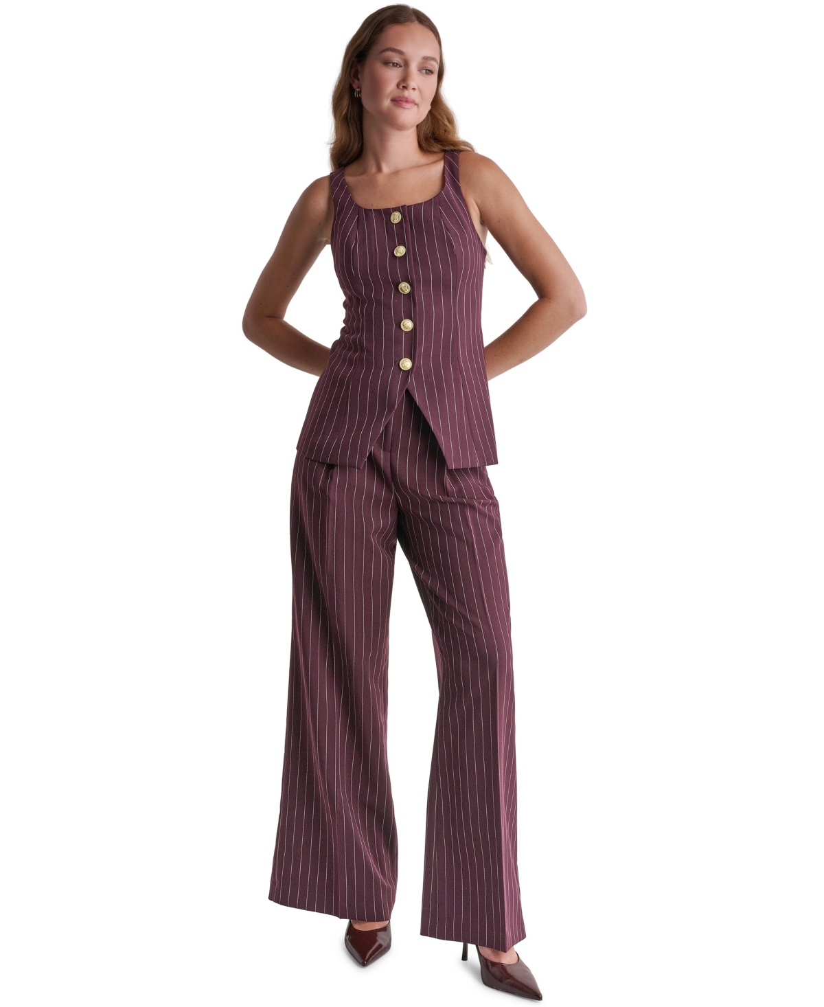 Bcbg Women's Pinstripe Square-Neck Vest