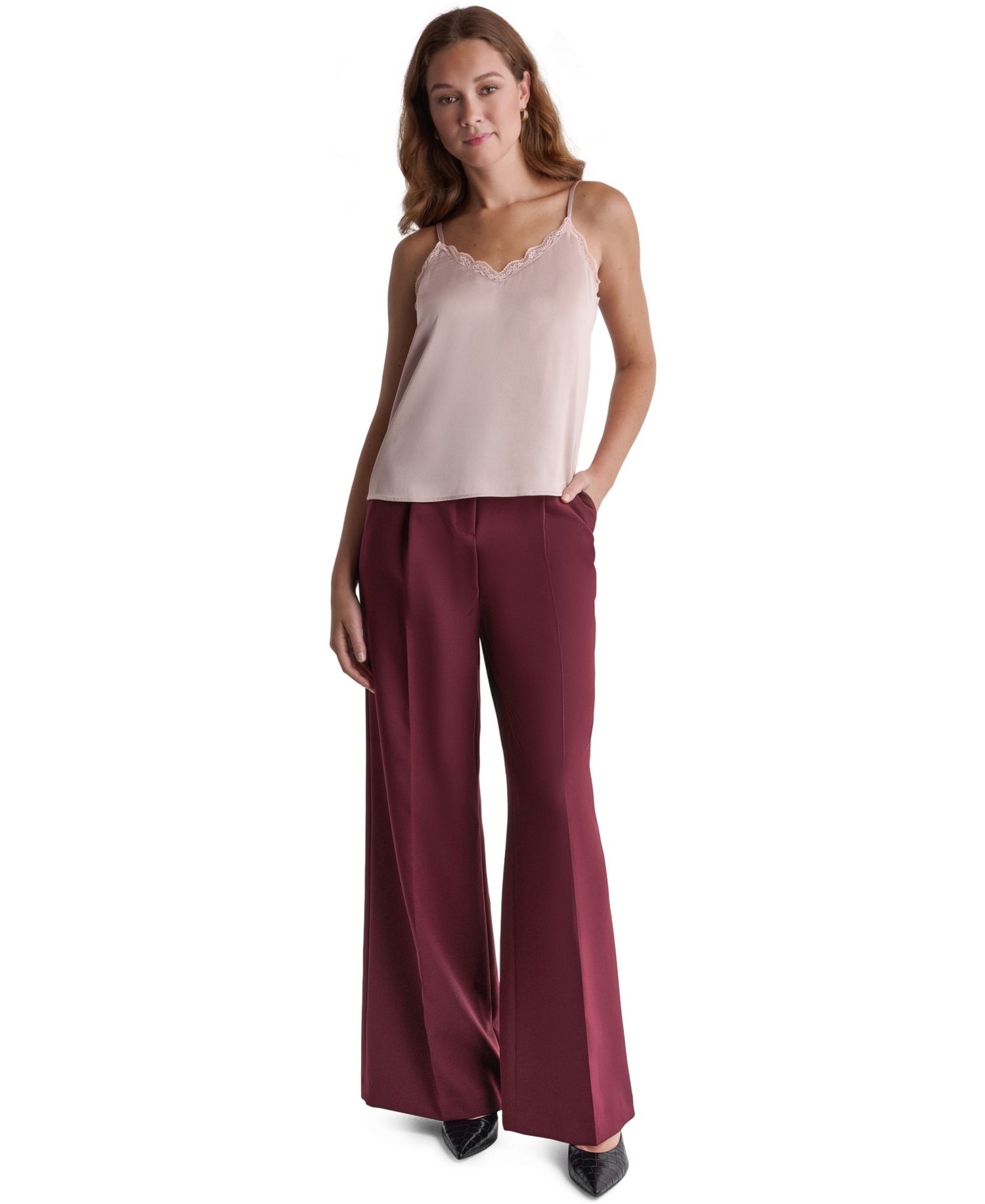 Women's Lace-Trim Strappy V-Neck Camisole