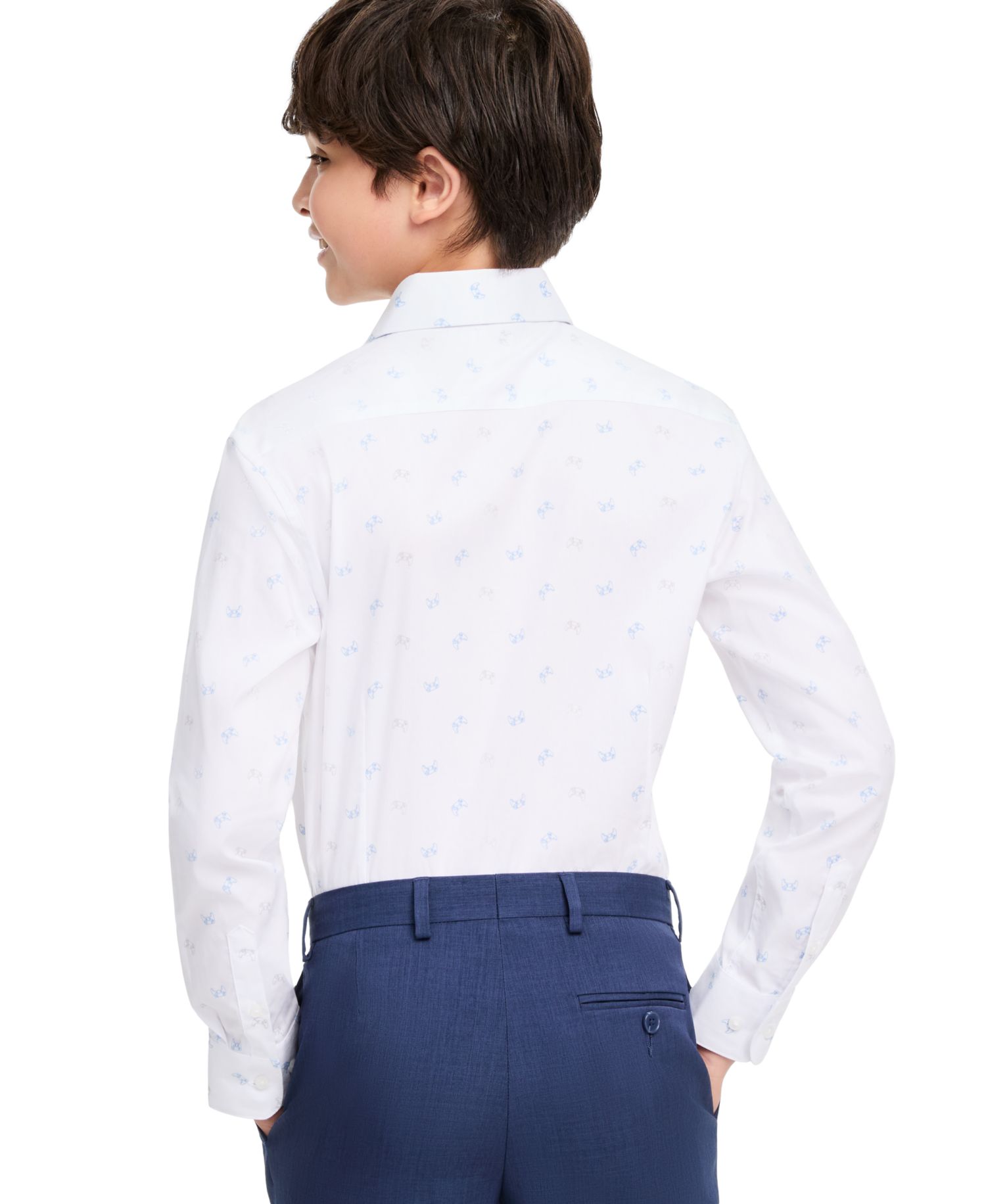Boys' 4-20 City Scape Long-Sleeve Fitted Button-Front Shirt