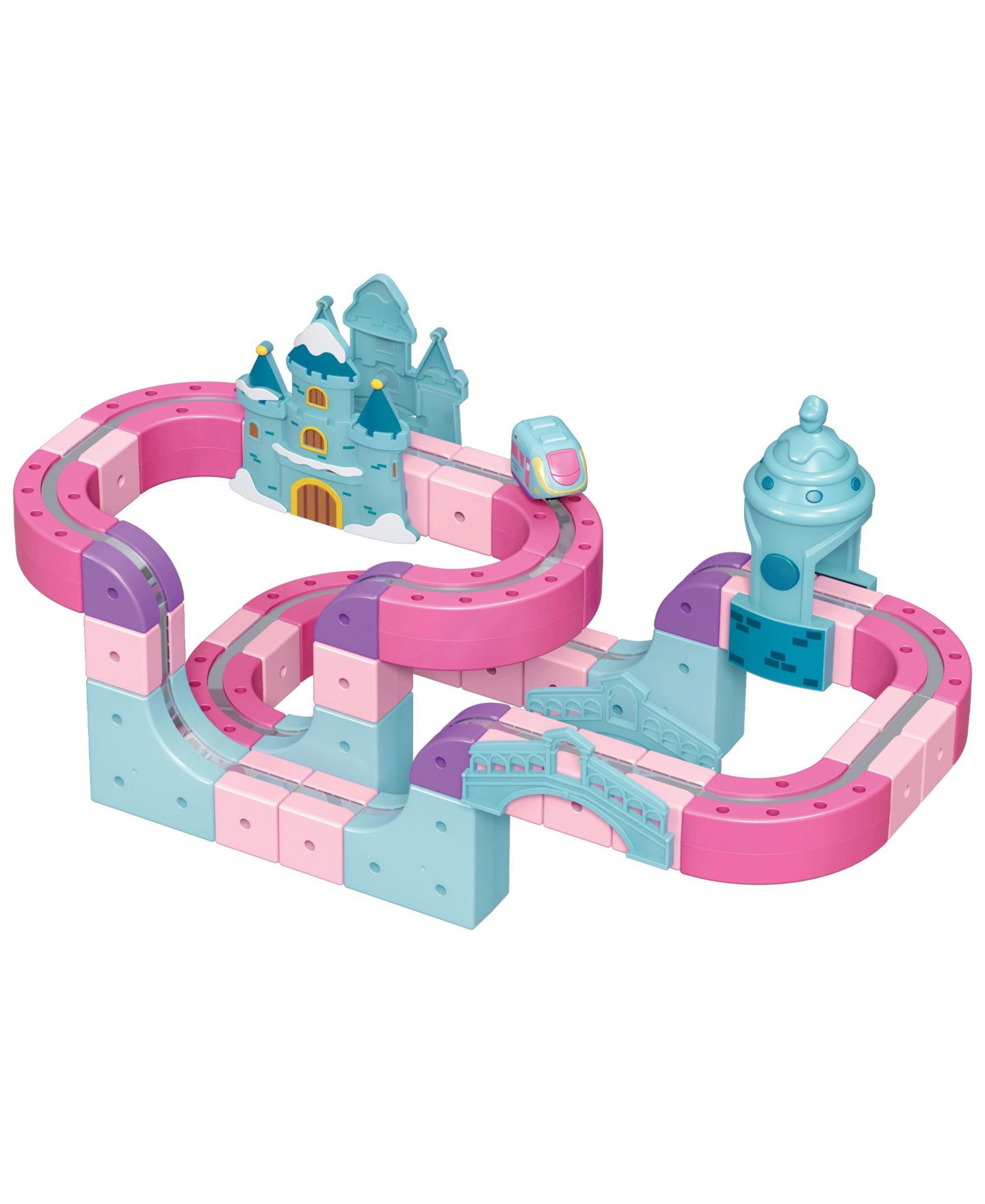 Детский конструктор Contixo MT6 Princess Castle Magnetic Train Track 96-Piece Building Set with Rechargeable Motorized Train, Ages 3+ — фото 6