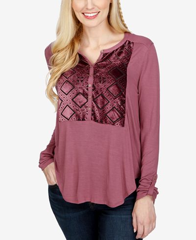 Lucky Brand Velvet Burnout Top