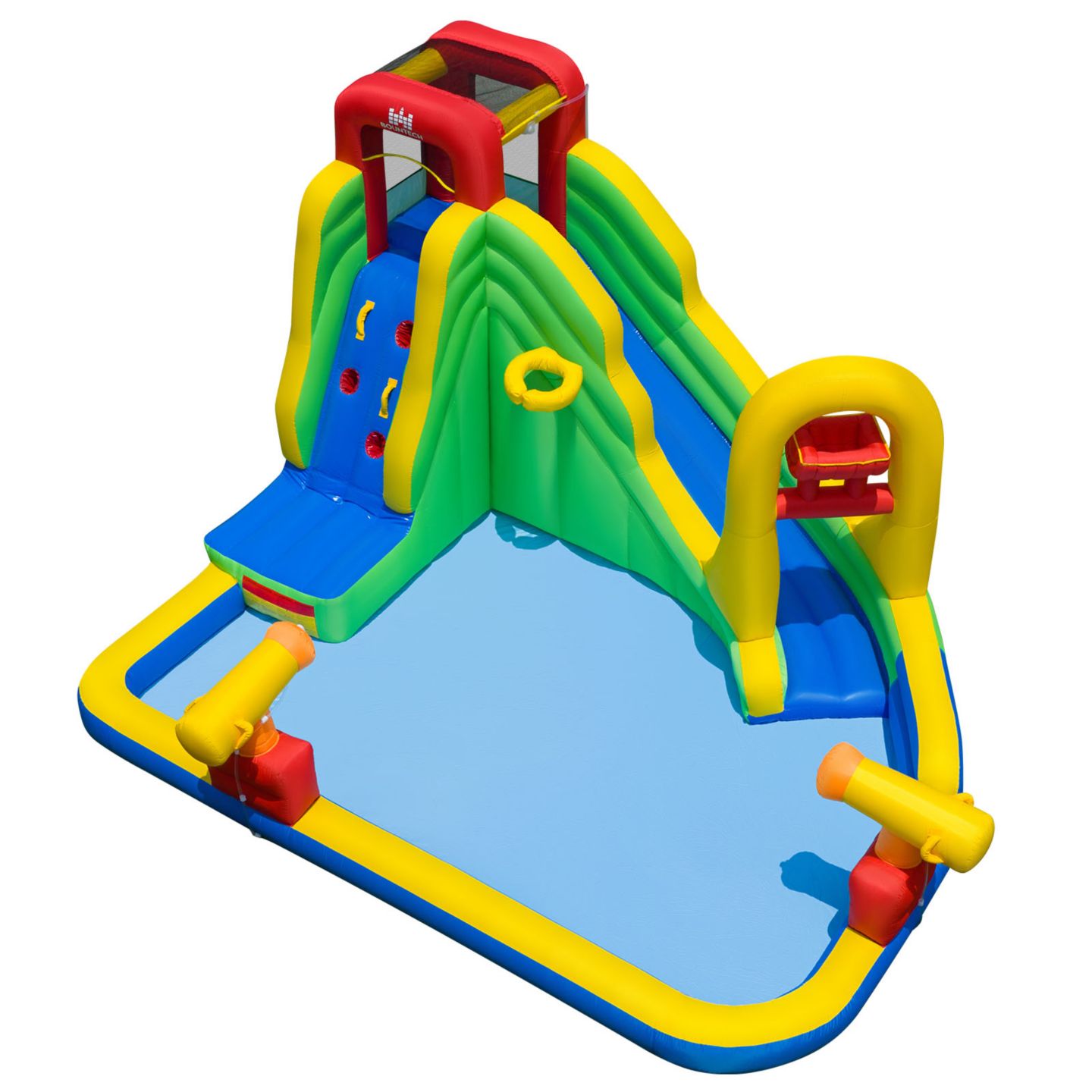 Детская игрушка Costway Inflatable Water Slide Bounce House, 350-lb Capacity, 3–10 лет, цвет: Зелёный — фото 11