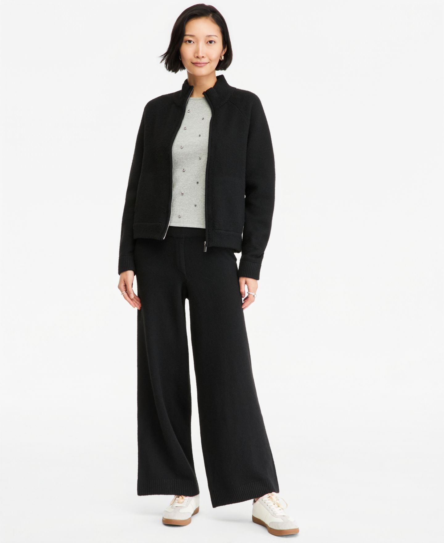 Женская куртка On 34th Mock-Neck Sweater Track Jacket, цвет: Глубокий чёрный — фото 4