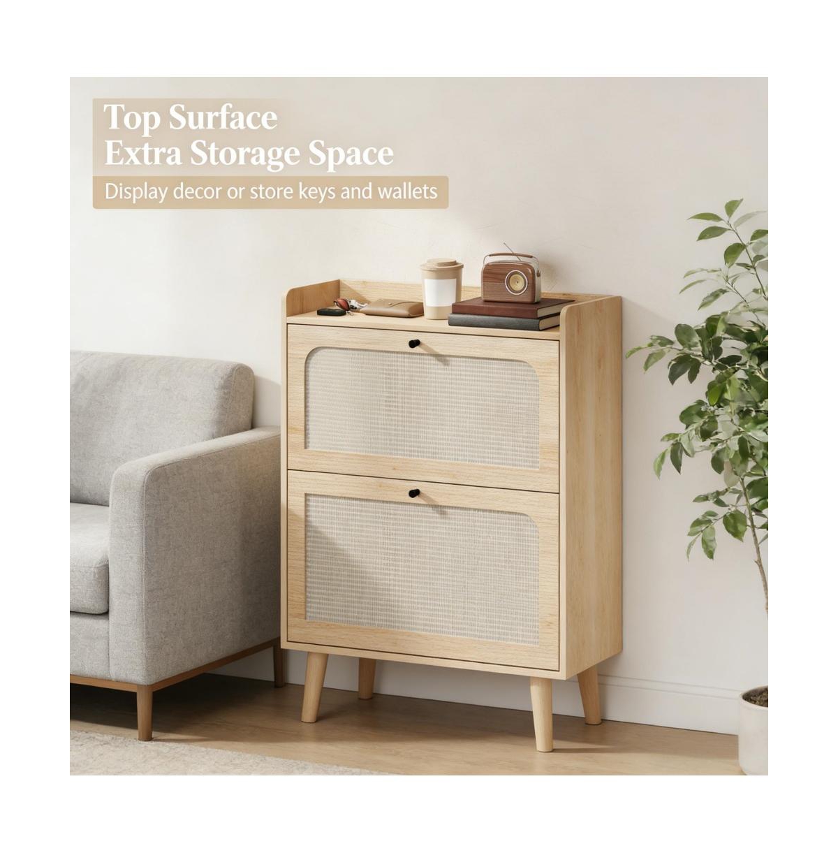 Slickblue Shoe Cabinet with Adjustable Removable Shelves for Flexible Storage