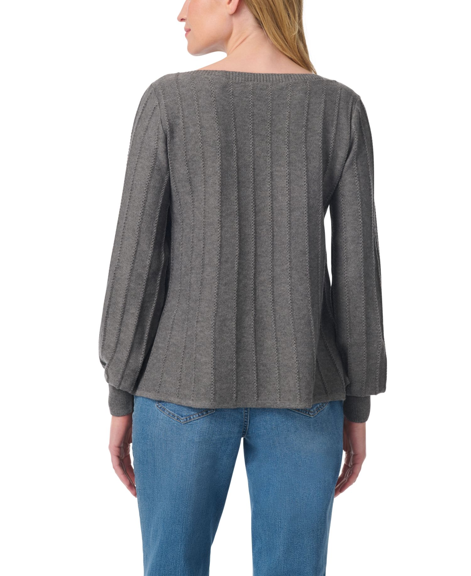 Women's Thelma Ribbed-Knit Boat Neck Loose-Fit Sweater