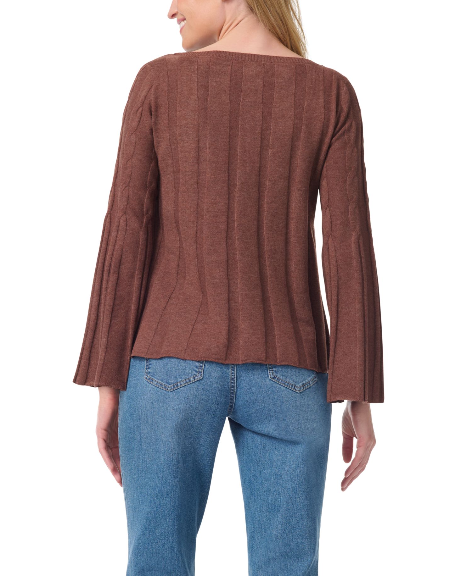Women's Maren Cable-Knit Boat Neck Bell Sleeve Sweater