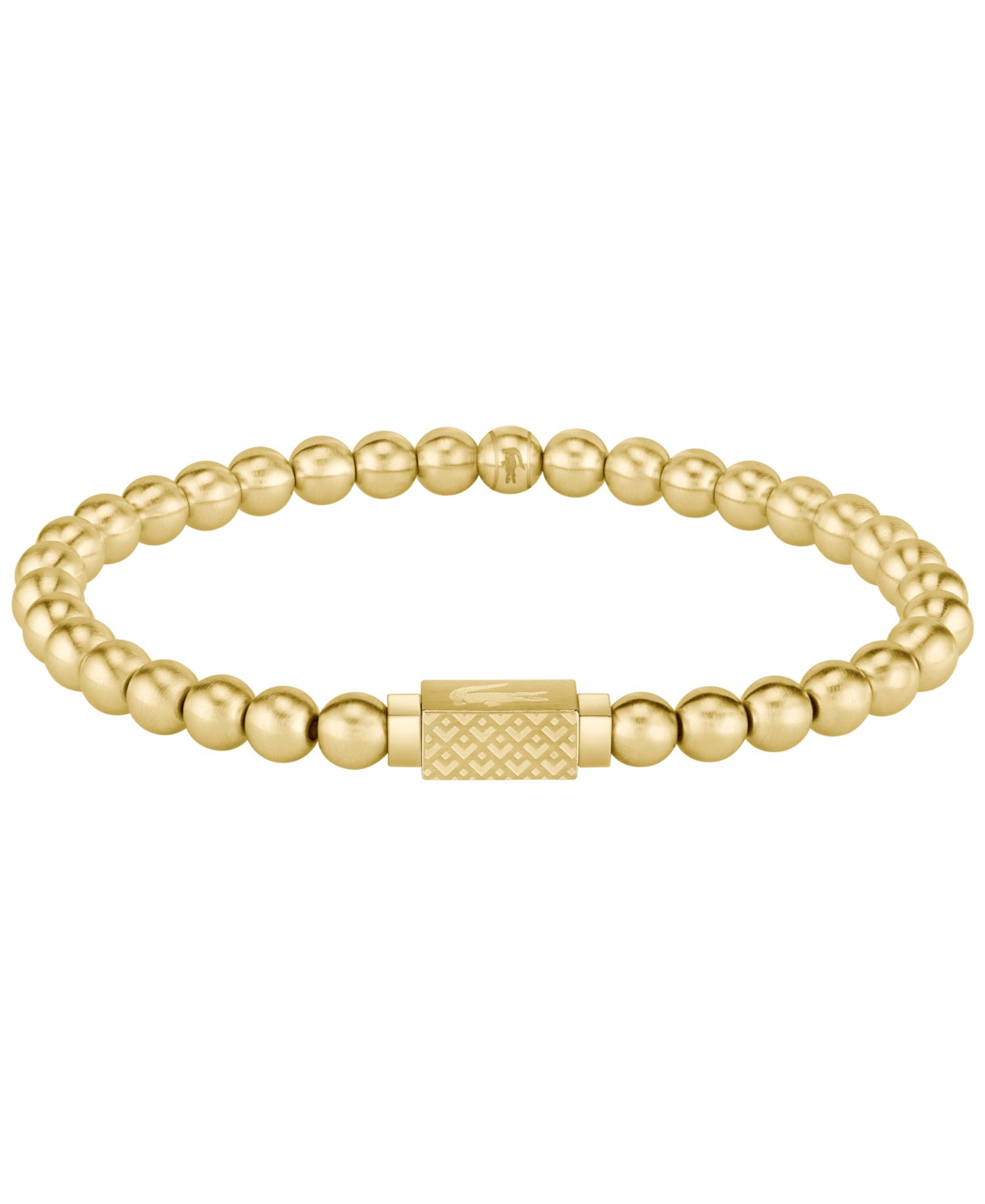 Men's Gold-Tone Stainless Steel Semi-Precious Stone Matchpoint Beaded Bracelet