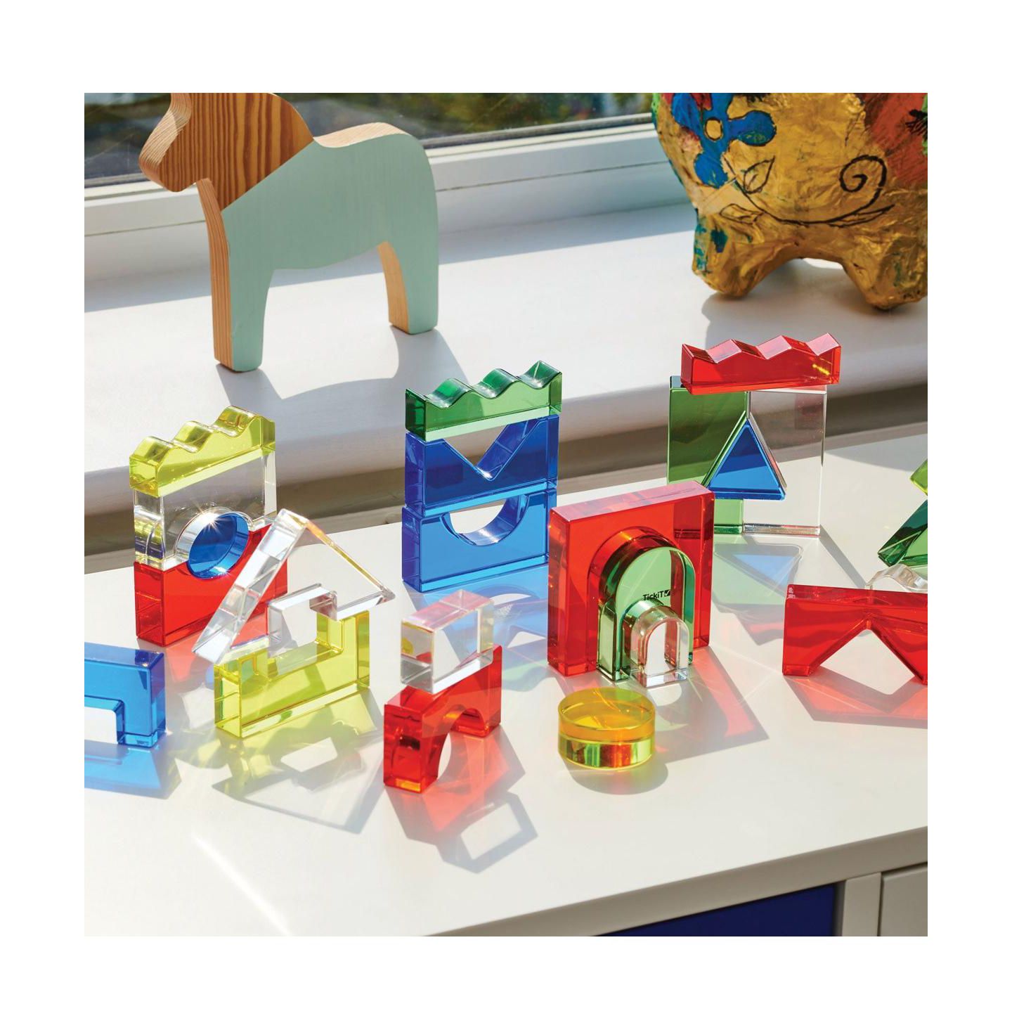 Детские конструкторы TickiT Color Crystal Blocks with Activity Cards - Set of 25 — фото 9