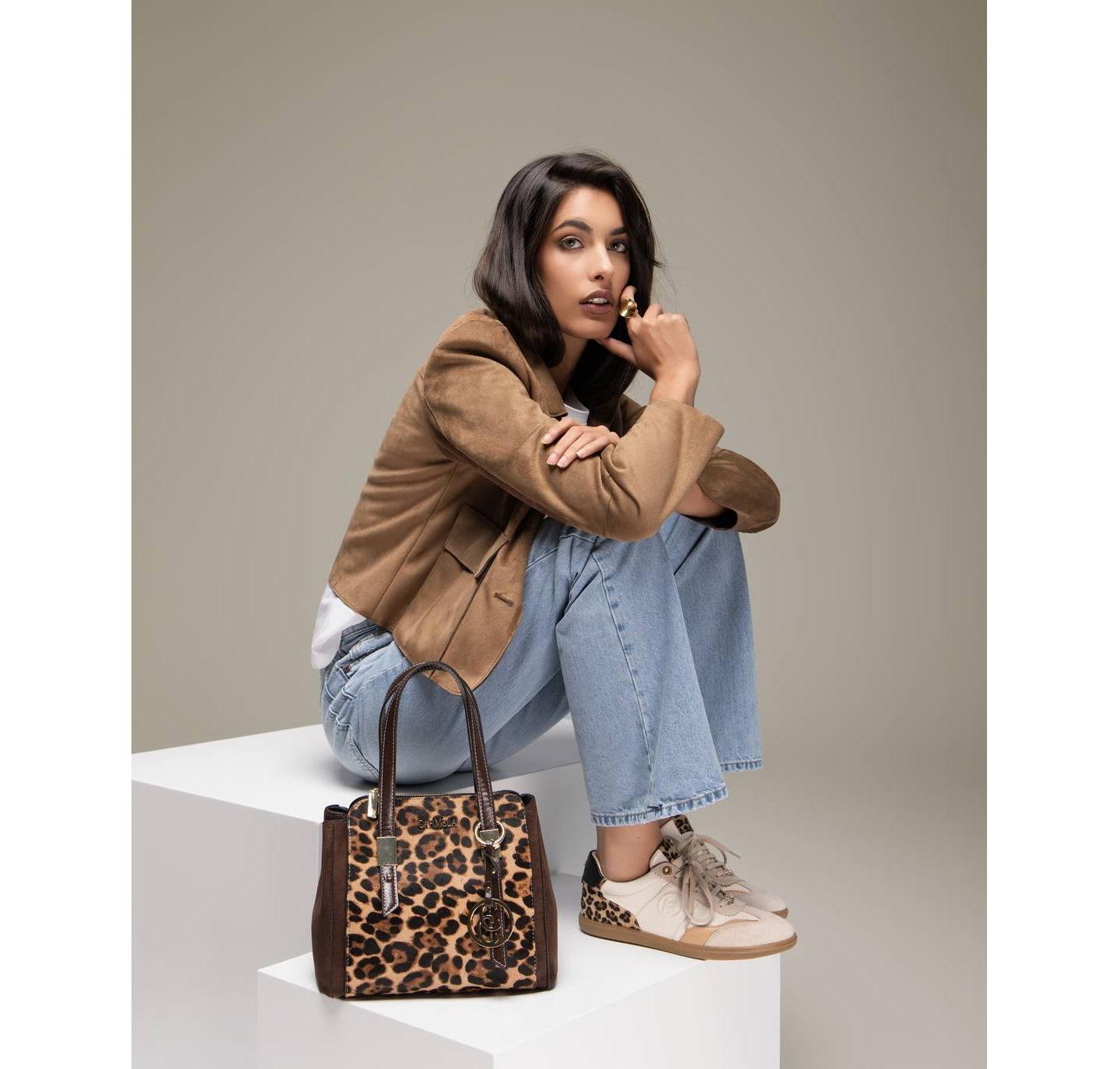 Женские кроссовки XTI Leather Lace-Up Carmela Collection, цвет: Бежевый — фото 4