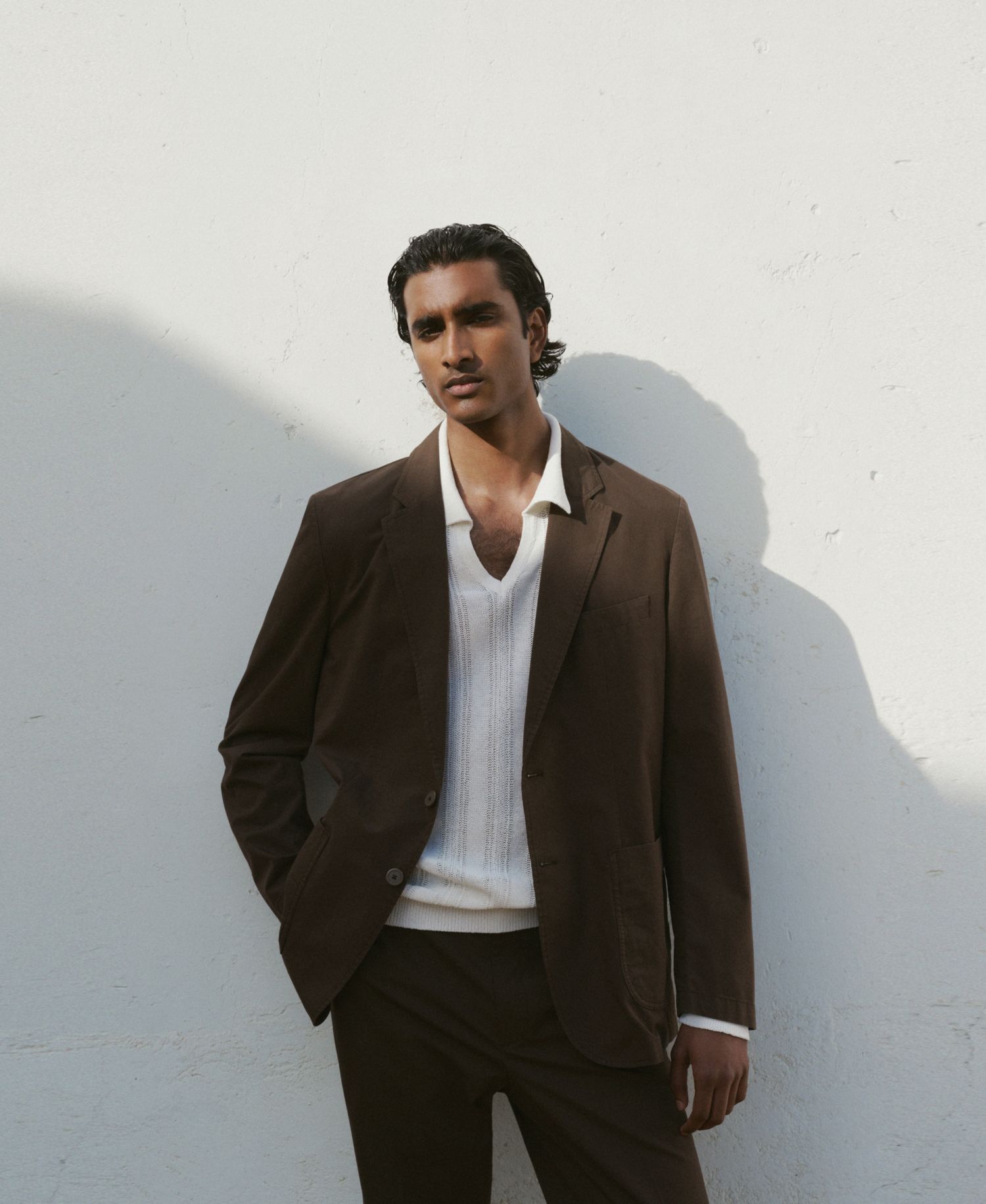 Men's Slim Fit Cotton Lyocell Blend Blazer