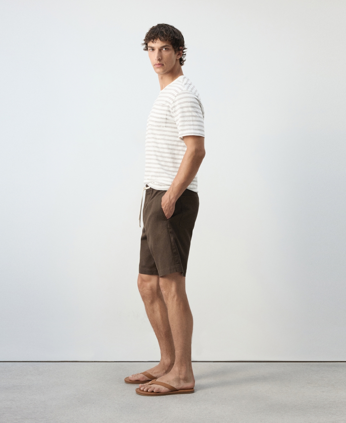 Mango Men's Cotton-Linen Blend Mid-Rise Bermuda Shorts, 8.54" Inseam