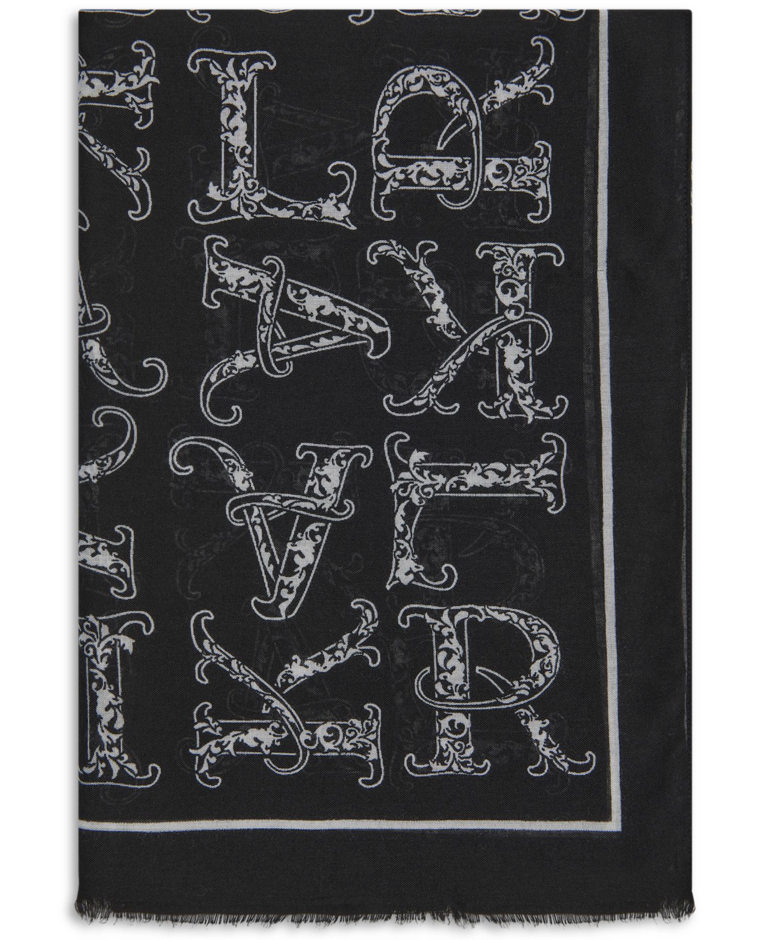 Oversized Baroque Letters Scarf