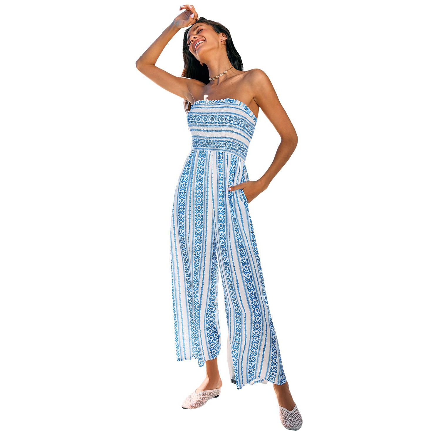 Женский комбинезон Cupshe Tulum Tide Floral Jumpsuit, цвет: Белый — фото 2