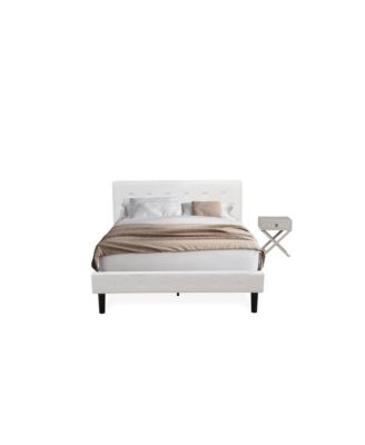 NL19Q-1HA14 2 Piece Bed Set - 1 Queen Bed Velvet Fabric Headboard and 1 Mid Century Nightstand