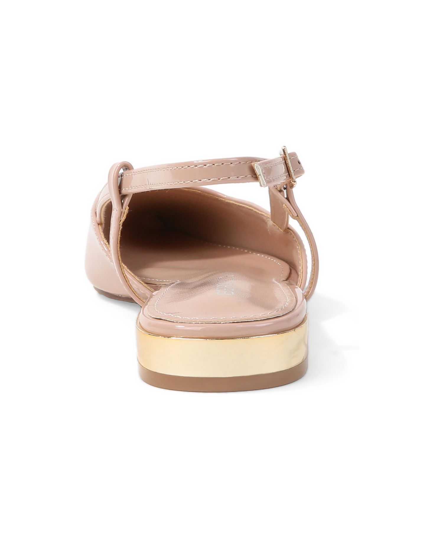 Cass Patent Slingback Flats with Gold-Tone Heel