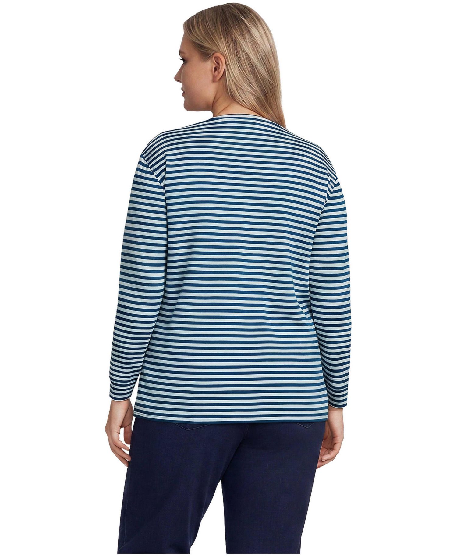 Plus Size Cotton Relaxed Long Sleeve Crew Neck