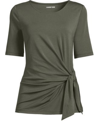 Plus Size Lightweight Jersey Tie Front Top