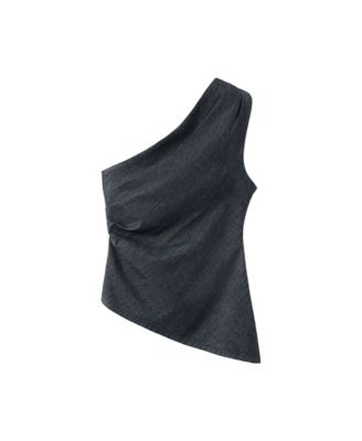 Women's Asymmetrical Neckline Cotton Top