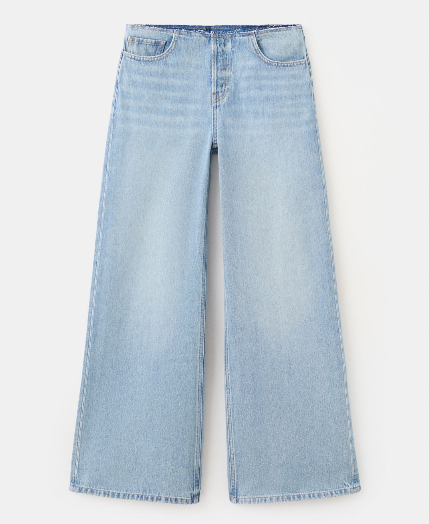 Women's High-Waisted Wide-Leg Frayed-Waistband Jeans