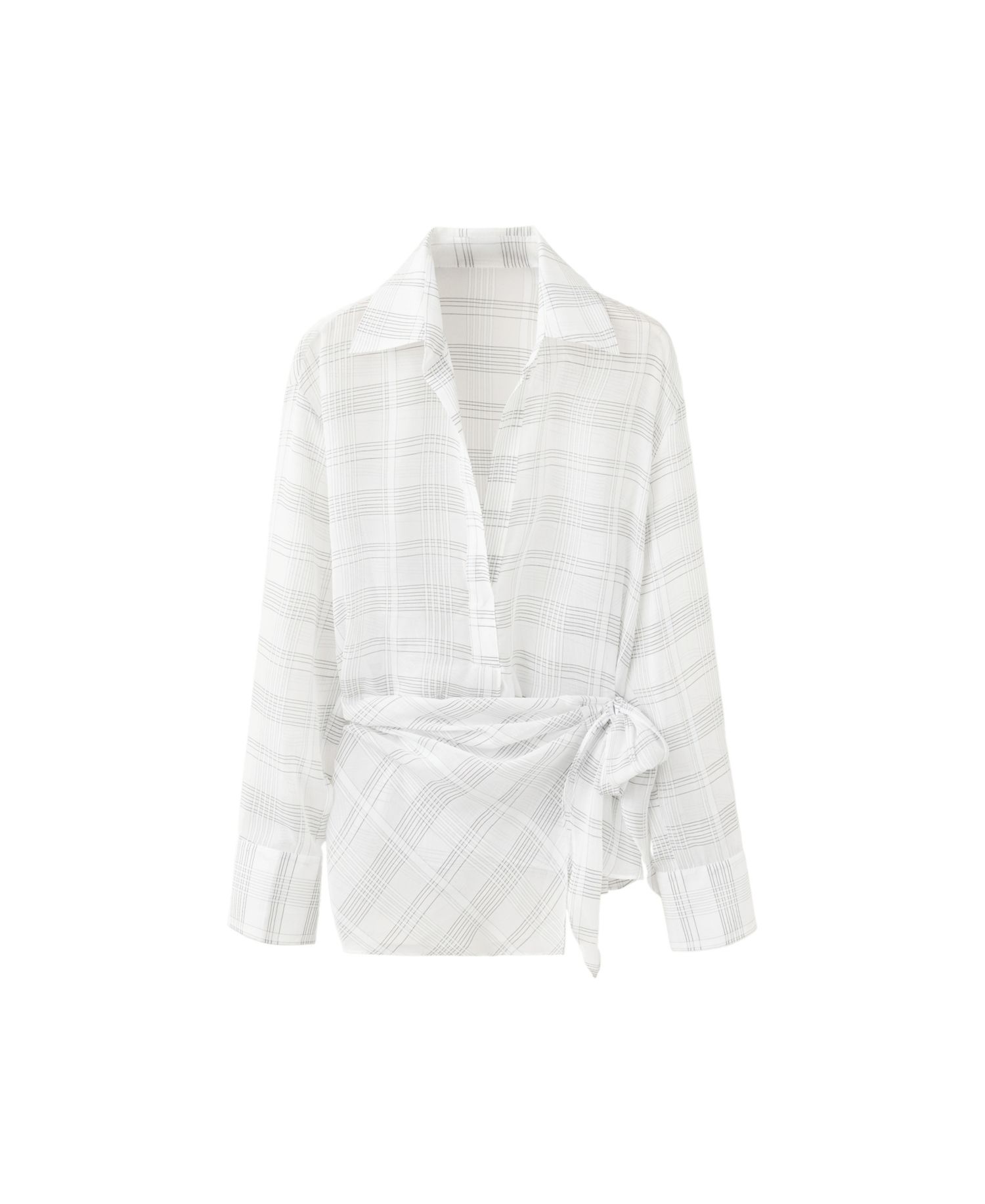Women's Plaid Long-Sleeve Button Up Blouse
