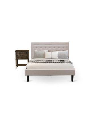 2-Piece Fannin Bedroom Furniture Set with  Queen Bed and a Modern End Table