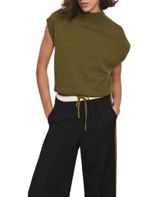 Women's Mock-Neck Wool-Blend Sleeveless Vest