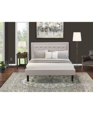 FN08Q-1DE07 2-Piece Platform Bedroom Furniture Set with 1 Modern Bed and a Mid Century Nightstand