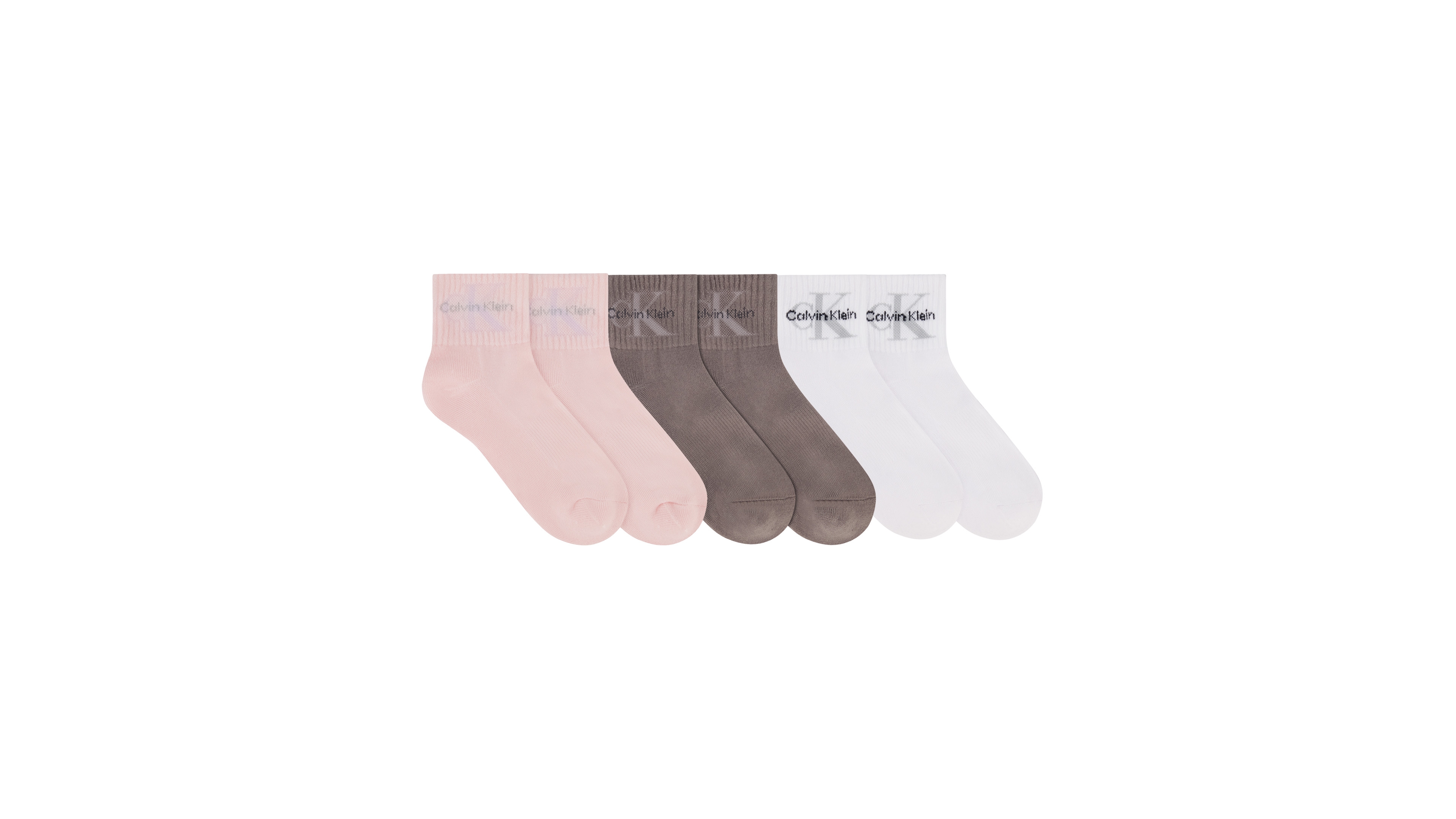 Calvin Klein Women's Monologo Arch Support Athletic 1/2 Terry Ankle Socks, 6-Pack