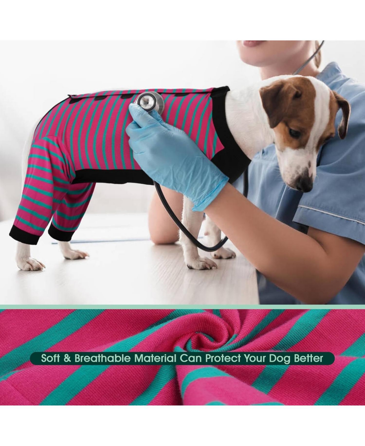 Soft Recovery Onesie Surgical Suit with Rear Leg Sleeve and Abdominal Coverage for Dogs