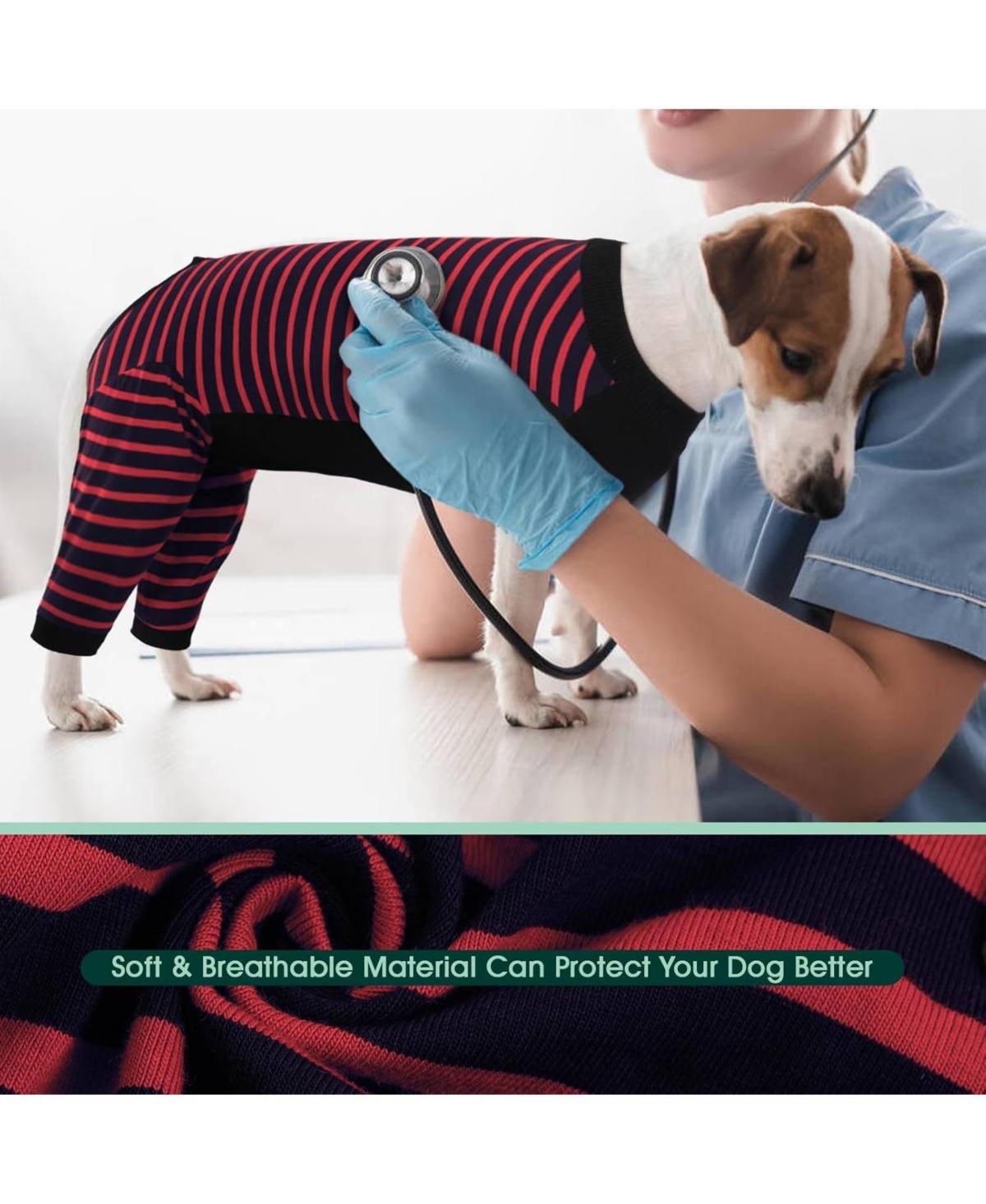 Soft Recovery Suit with Rear Leg Sleeve and Abdominal Coverage for Dogs