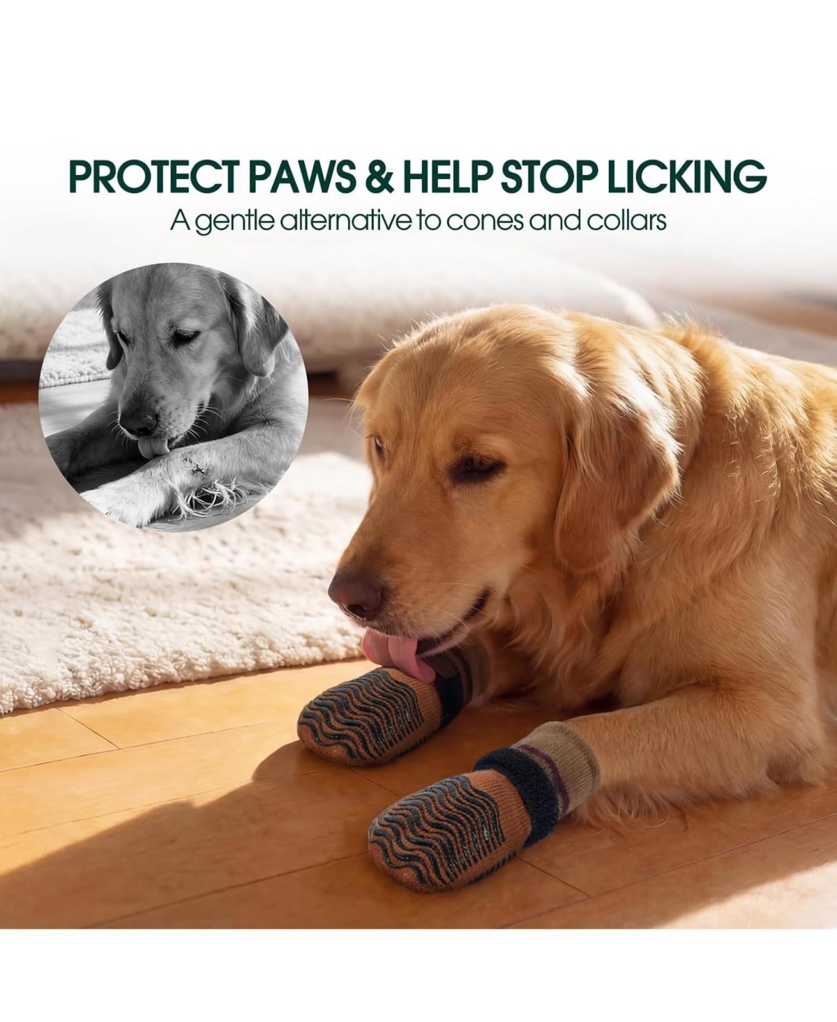 Anti-Slip Stretch Knit Dog Socks with Double-Sided Rubber Grippers for Indoor and Outdoor Paw Protection