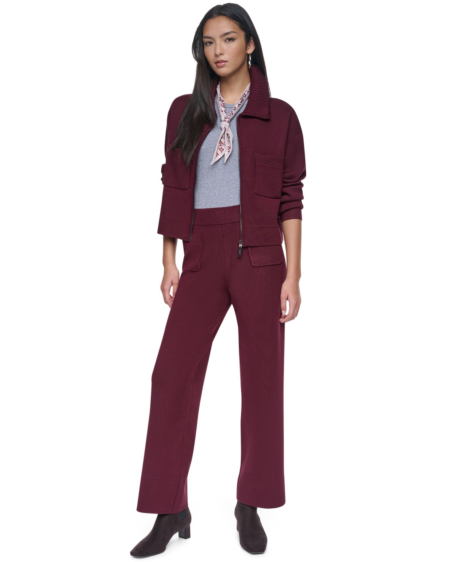 Women's Front Pocket Essentials High-Waisted Wide-Leg Pull-On Pants