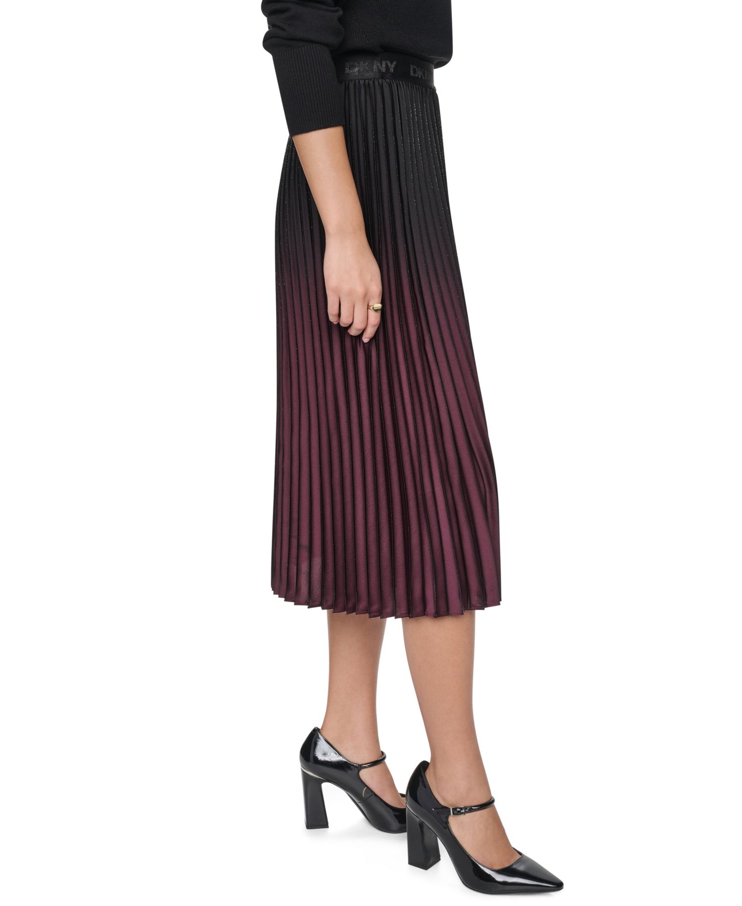 Women's High-Waisted Pleated Midi Skirt