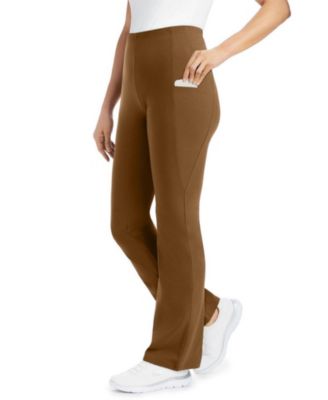 Plus Size Within Stretch-Cotton Knit Pull-On Bootcut Pocket Leggings